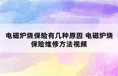 电磁炉烧保险有几种原因 电磁炉烧保险维修方法视频